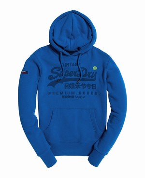 Superdry Premium Goods Tonal Férfi Kapucnis Pulóver Kék | DRBVH4725